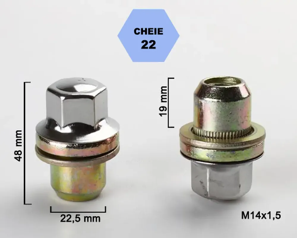 Set 5 piulite roata TITAN BOLT M14x1,5 cu lungime 48 Preț mic