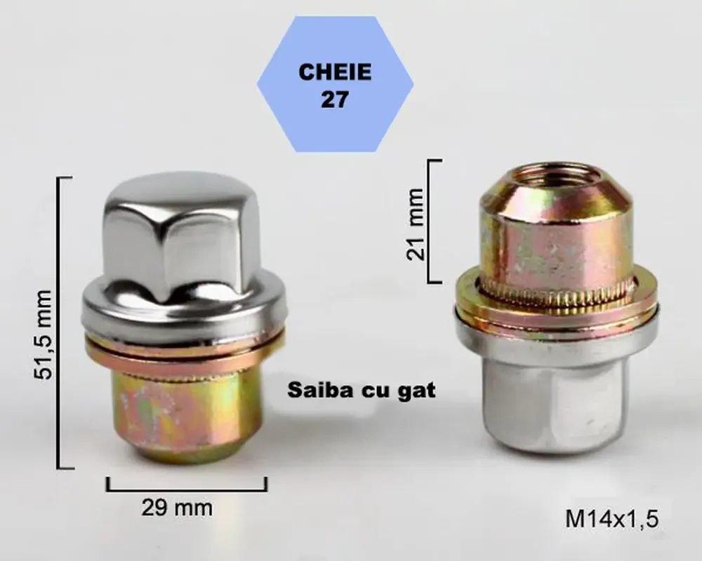 Preferatul clienților Set 5 piulite roata TITAN BOLT M14x1,5 cu lungime 51