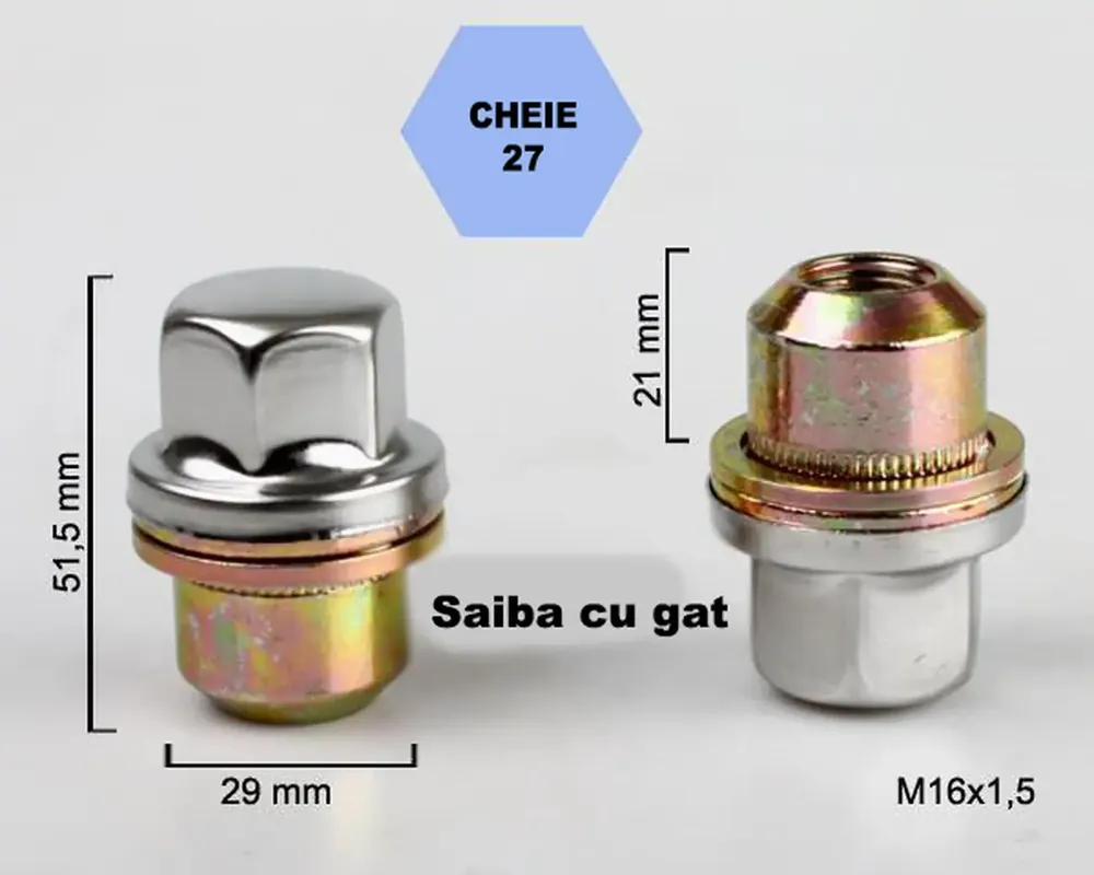 Expediere rapidă Set 5 piulite roata TITAN BOLT M16x1,5 cu lungime 51