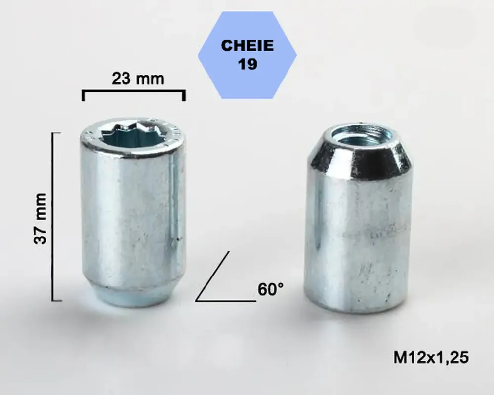 Promoție Set 5 piulite roata TITAN BOLT M12x1,2 cu lungime 37