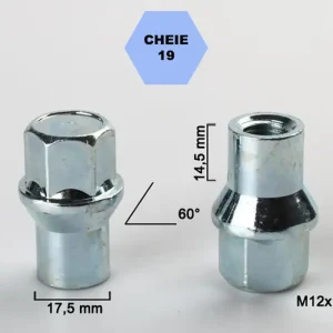 Chilipir Set 5 piulite roata TITAN BOLT M12x1.5 cu lungime 38