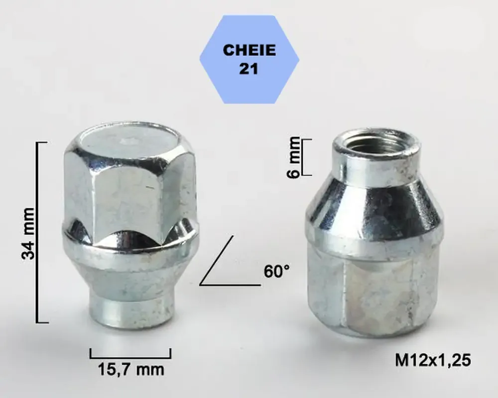 Set 5 piulite roata TITAN BOLT M12x1,2 cu lungime 34 Expediere rapidă