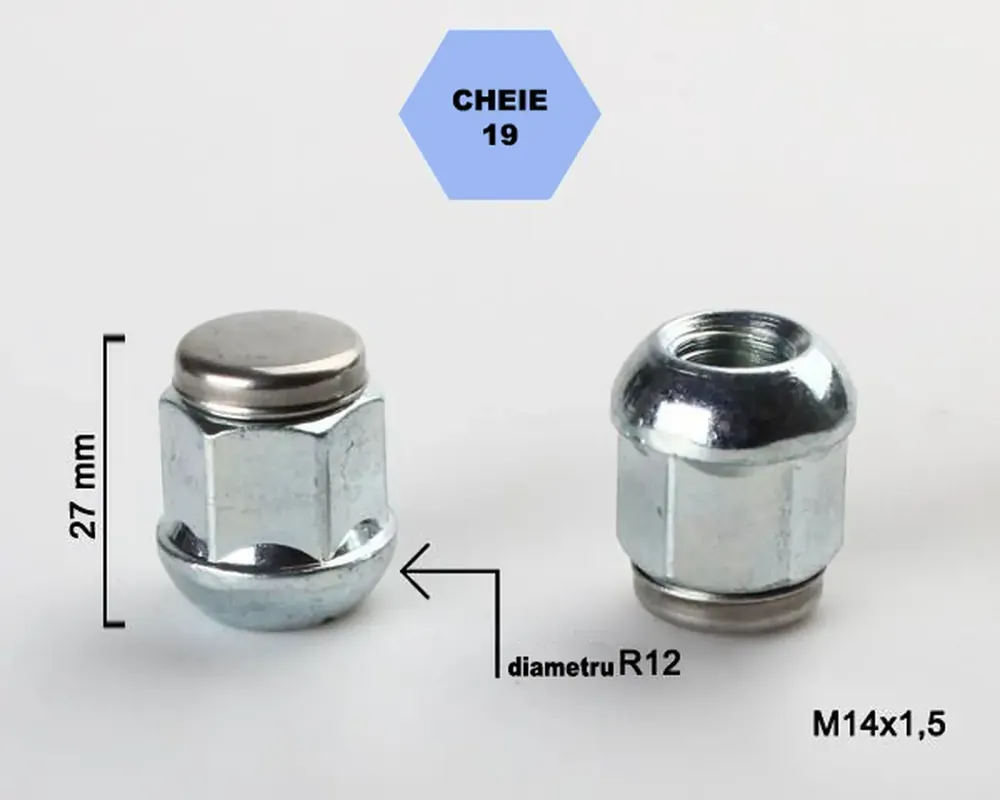 Reducere extra Set 5 piulite roata TITAN BOLT M14x1,5 cu lungime 27