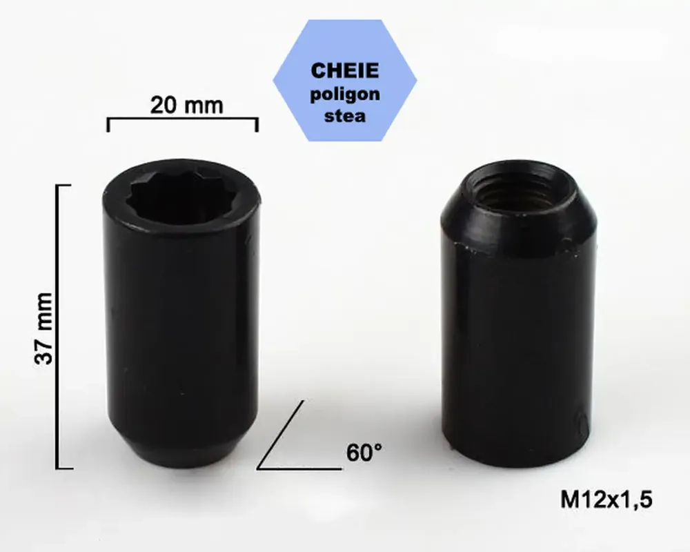 Set 5 piulite roata TITAN BOLT M12x1,5 cu lungime 37 Ieftin