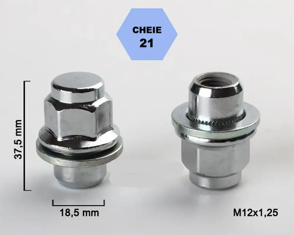 Set 5 piulite roata TITAN BOLT M12x1,2 cu lungime 37 Preț redus