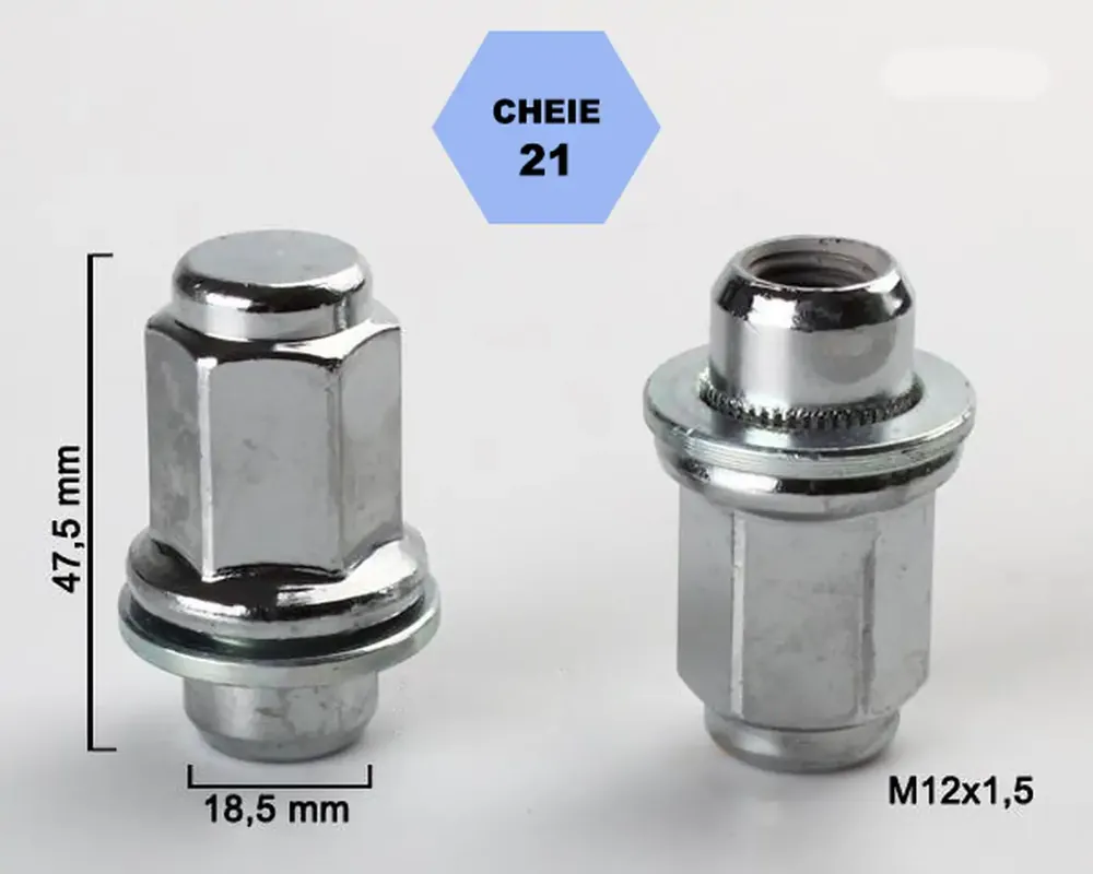 Set 5 piulite roata TITAN BOLT M12x1,5 cu lungime 47 Preț redus