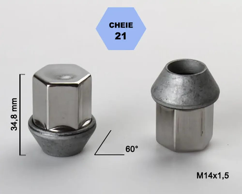 Set 5 piulite roata TITAN BOLT M14x1,5 cu lungime 34 Cel mai vândut