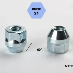 Set 5 piulite roata TITAN BOLT M12x1,5 cu lungime 25 Nu rata