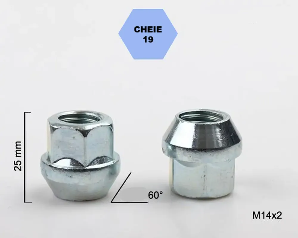 Set 5 piulite roata TITAN BOLT M14x1,5 cu lungime 25 Preț redus