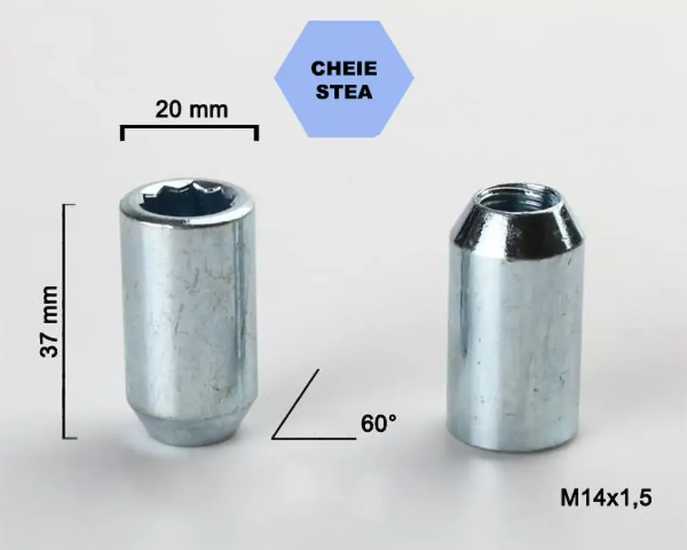Lichidare de stoc Set 5 piulite roata TITAN BOLT M14x1,5 cu lungime 37