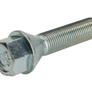 Premium Prezon roata TitanBolt Cap conic M12x1,25 cu lungime filet 40mm cod M1212540SILVER-S