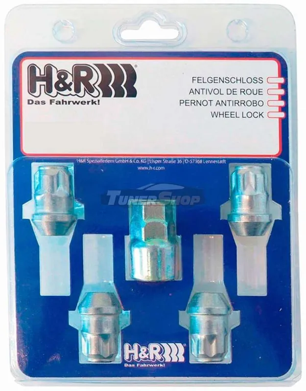 Reducere Antifurt roti H&R Premium set 4 piulite M14x1,5 cu lungime mm incl. cheie antifurt 145001KEY4