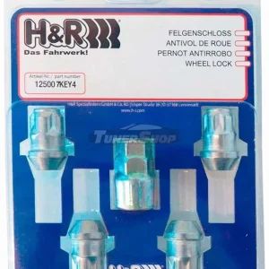 Lichidare de stoc Antifurt roti H&R Premium set 4 piulite M12x1,5 cu lungime mm incl. cheie antifurt 125007KEY4