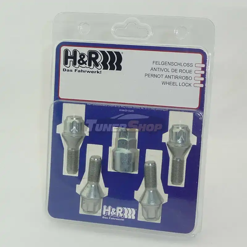Premium Antifurt roti H&R Premium set 4 prezoane M12x1,25 cu lungime filet 36mm incl. cheie antifurt 12253606KEY4