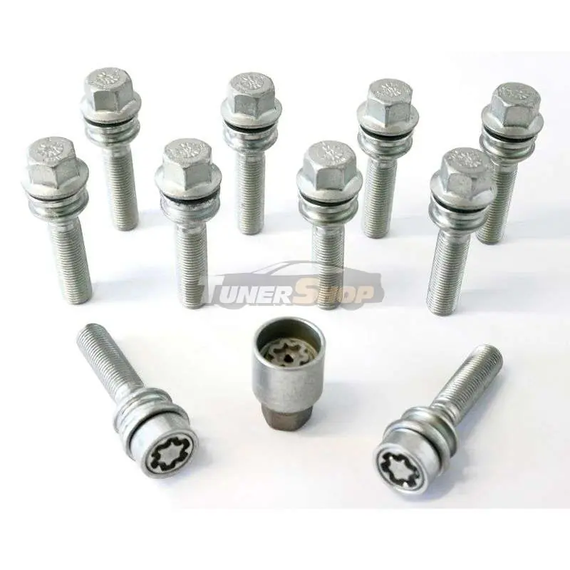 Bestseller Prezoane roti H&R Premium SET 10 bucati(8 prezoane,2 prezoane antifurt,cheie antifurt) cu cap sferic mobil M15x1,25 cu lungime filet 57mm cod 15255707SET pentru  Mercedes