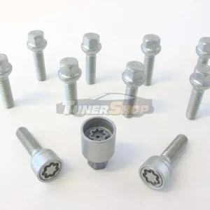 Expediere rapidă Prezoane roti H&R Premium SET 10 bucati(8 prezoane,2 prezoane antifurt,cheie antifurt) cu cap sferic M14x1,5 cu lungime filet 45mm cod 1454502SET pentru Mercedes-Benz si Volkswagen Bus T4