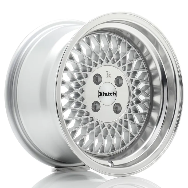 Premium Janta aliaj 15” Klutch SL1 15×8,5 ET17 4×100 Silver w/ Machined Lip