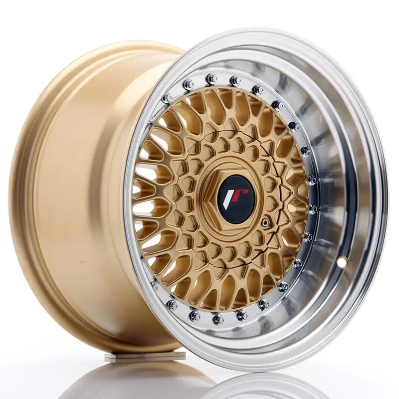 Janta aliaj 15” JR Wheels JR9 15×9 ET10 4×100/108 Gold w/ Machined Lip Ofertă limitată