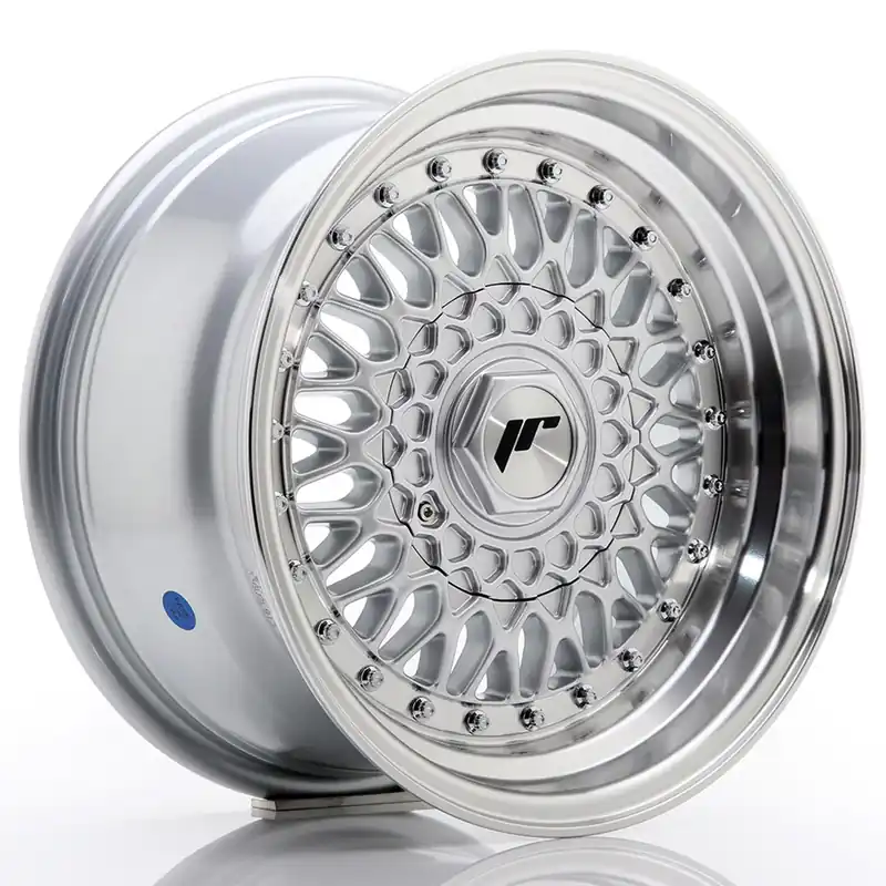 Cumpără acum Janta aliaj 15” JR Wheels JR9 15×8 ET20 4×100/108 Silver w/ Machined Lip+Silver Rivets