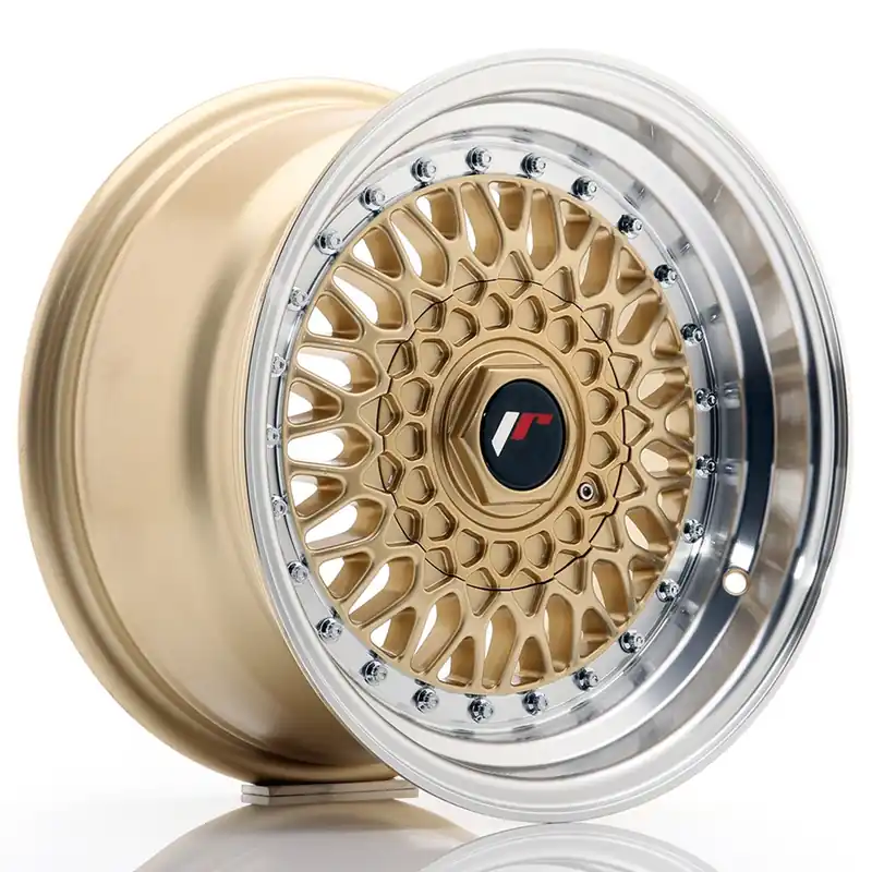 Doar azi Janta aliaj 15” JR Wheels JR9 15×8 ET15 4×100/114 Gold w/ Machined Lip