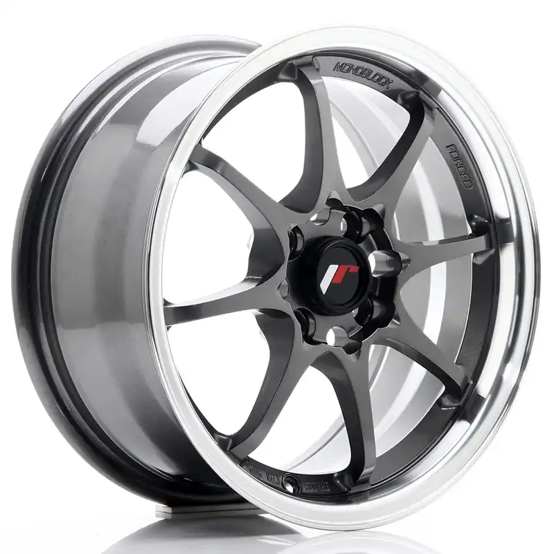 Plată sigură Janta aliaj 15” JR Wheels JR5 15×7 ET35 4×100 Gun Metal w/ Machined Lip