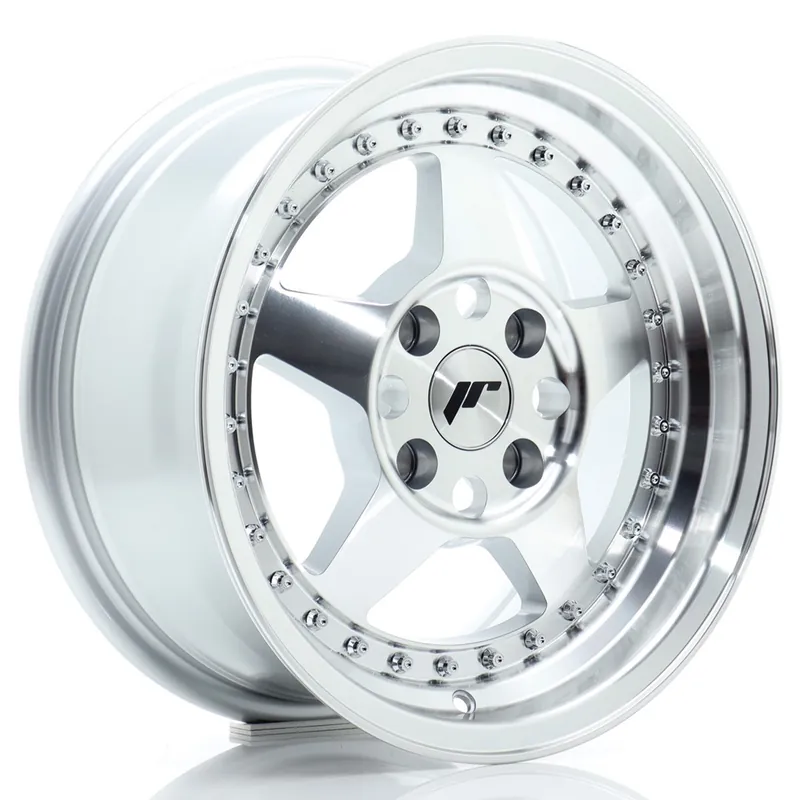 Janta aliaj 15” JR Wheels JR6 15×7 ET35 4×100 Silver Machined Face Transport gratuit