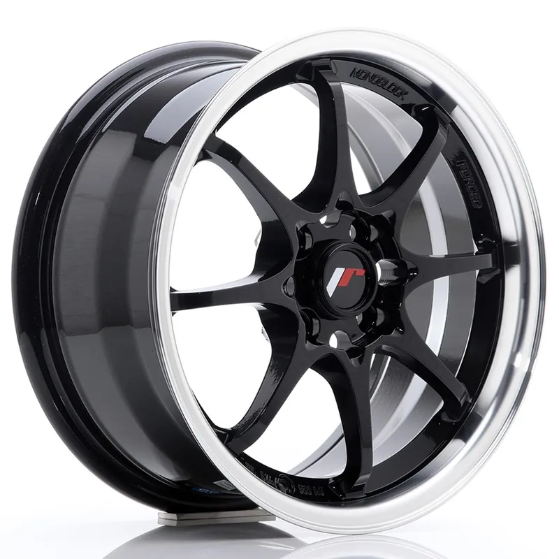 Janta aliaj 15” JR Wheels JR5 15×7 ET35 4×100 Gloss Black w/ Machined Lip Ofertă