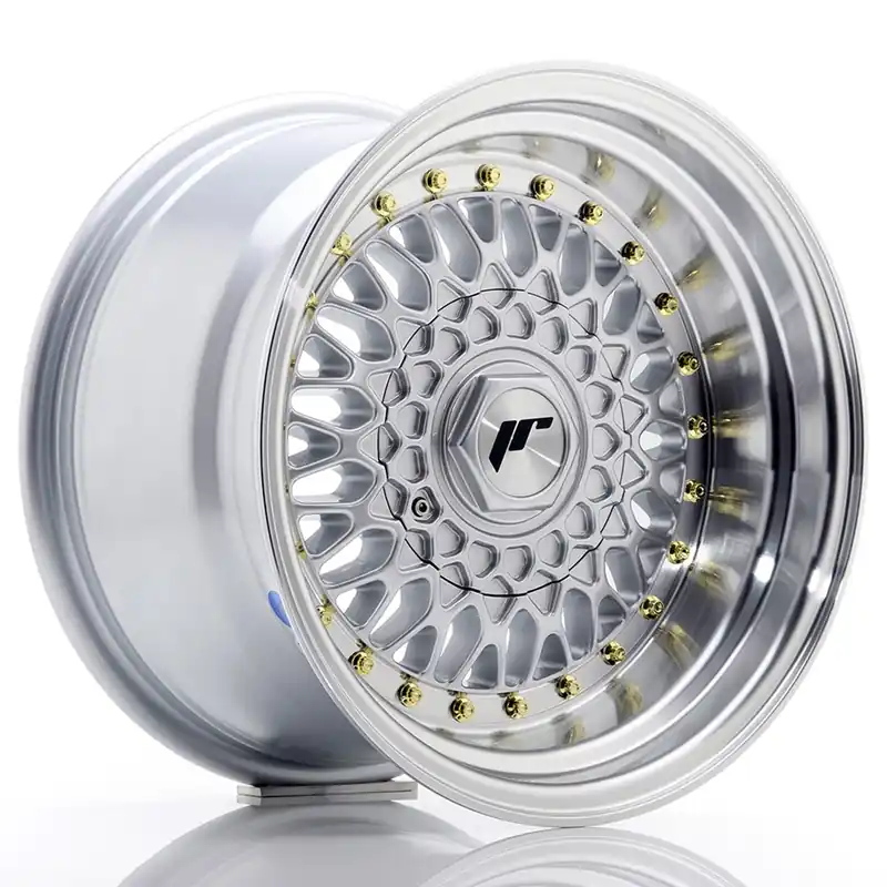 Retur gratuit Janta aliaj 15” JR Wheels JR9 15×9 ET10 BLANK Silver w/ Machined Lip