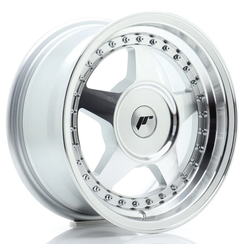 Janta aliaj 15” JR Wheels JR6 15×7 ET20-35 BLANK Silver Machined Face Chilipir