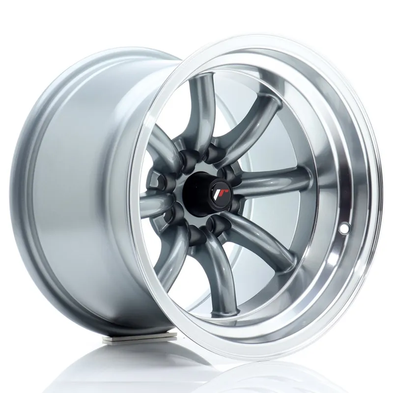 Janta aliaj 15” JR Wheels JR19 15×10,5 ET-32 4×100/114 Gun Metal w/ Machined Lip Plată sigură