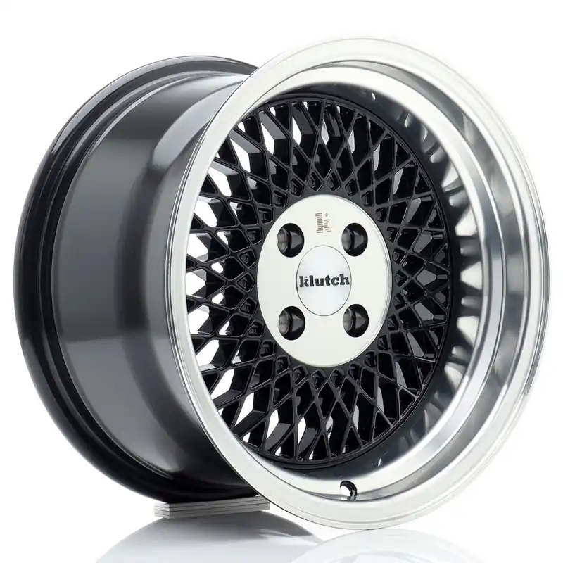 Janta aliaj 15” Klutch SL1 15×8,5 ET17 4×100 Gloss Black w/ Machined Lip Reducere
