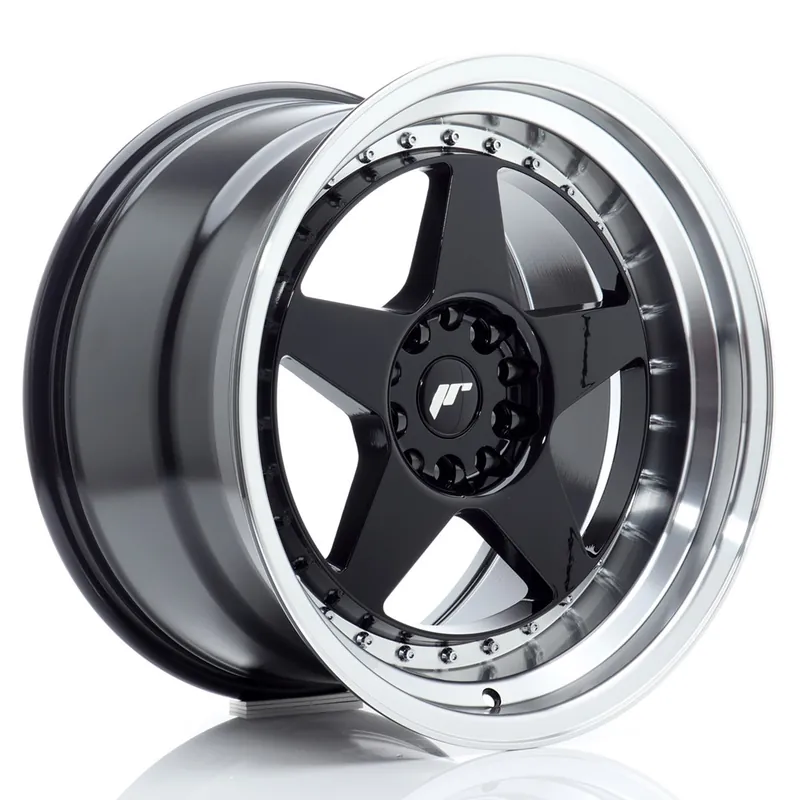 Janta aliaj 18″ JR Wheels JR6 18×10,5 ET25 5×114,3/120 Gloss Black w/ Machined Lip Cel mai vândut