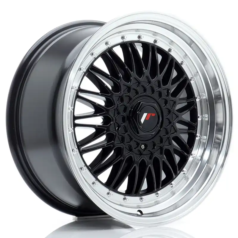 Janta aliaj 18″ JR Wheels JR9 18×9 ET20-40 BLANK Gloss Black w/ Machined Lip Expediere rapidă