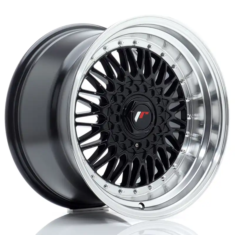 Calitate înaltă Janta aliaj 17″ JR Wheels JR9 17×10 ET20 BLANK Gloss Black w/ Machined Lip