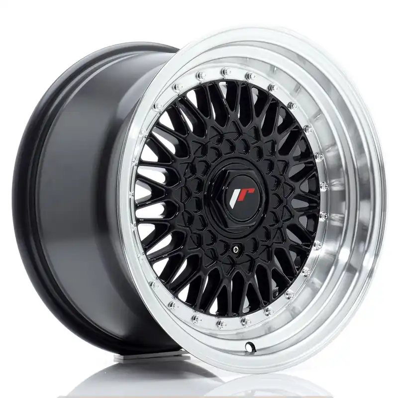 Livrare gratuită Janta aliaj 16″ JR Wheels JR9 16×9 ET20 BLANK Gloss Black w/ Machined Lip