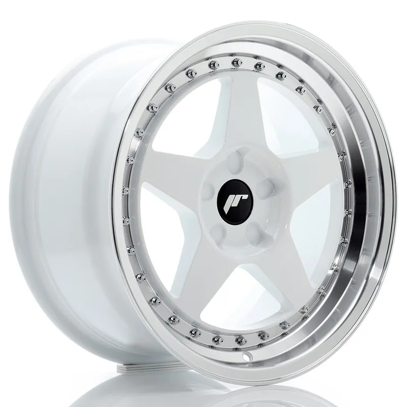 Expediere rapidă Janta aliaj 17″ JR Wheels JR6 17×9 ET20-35 5H BLANK White w/ Machined Lip