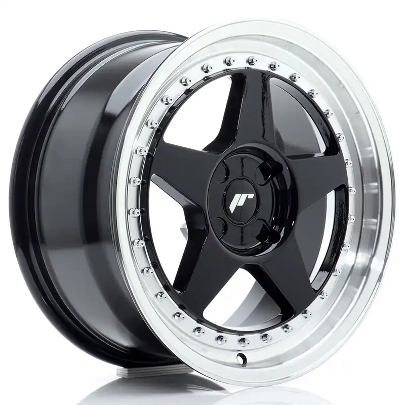 Ofertă Janta aliaj 17″ JR Wheels JR6 17×8 ET20-35 4H BLANK Gloss Black w/ Machined Lip
