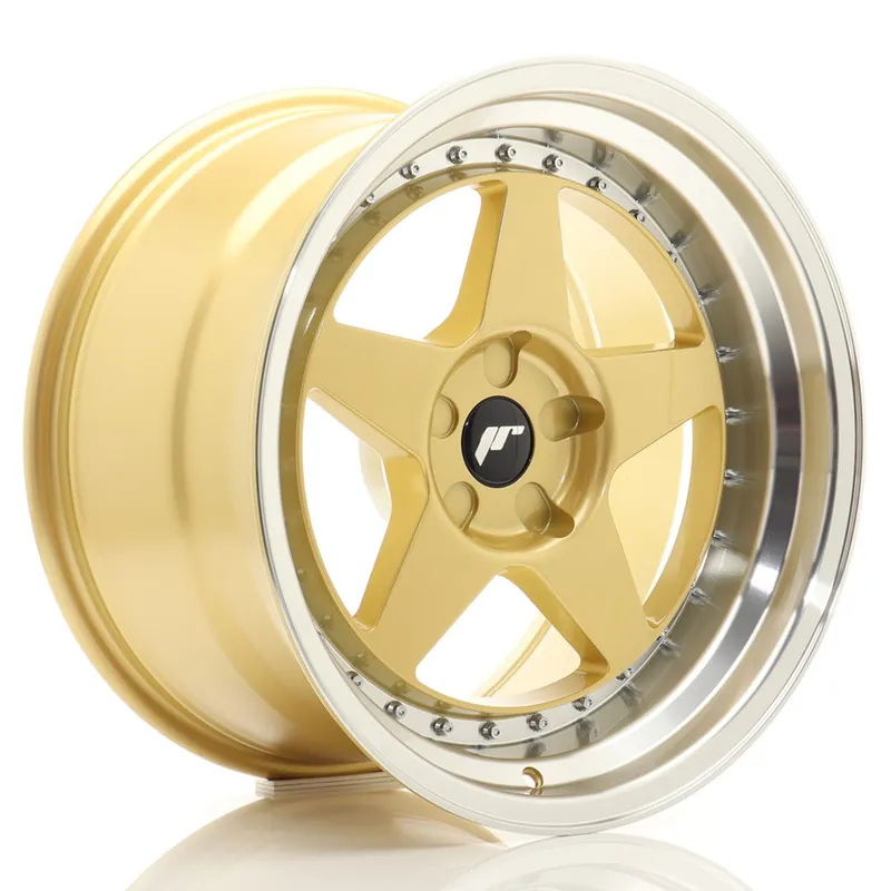 Livrare gratuită Janta aliaj 18″ JR Wheels JR6 18×10,5 ET0-25 5H BLANK Gold w/ Machined Lip