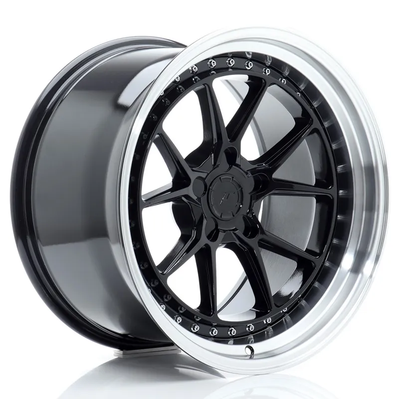 Janta aliaj 18″ JR Wheels JR39 18×10,5 ET15-22 5H BLANK Gloss Black w/ Machined Lip Reducere de preț