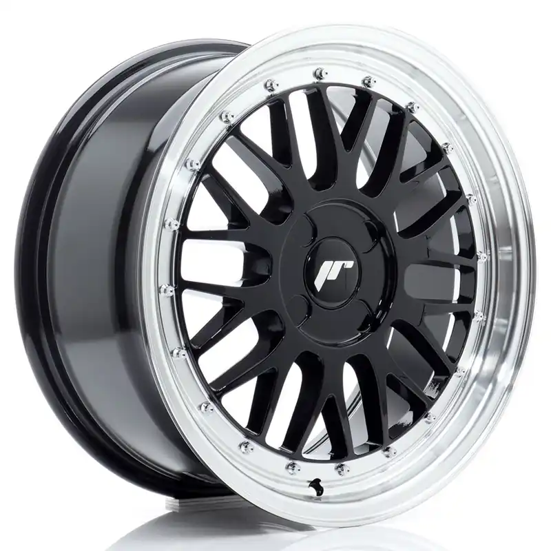 Janta aliaj 17″ JR Wheels JR23 17×8 ET20-45 4H BLANK Gloss Black w/ Machined Lip Plată securizată