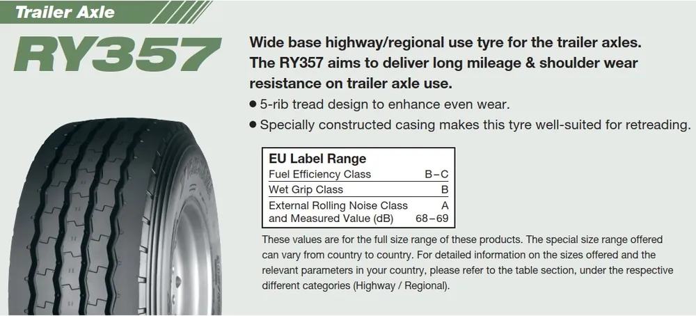 Anvelopa Vara 385/65R22.5 164K YOKOHAMA RY357 Cel mai vândut