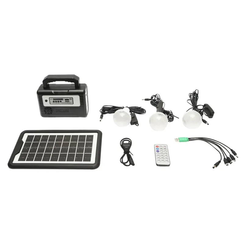 Kit de urgenta in caz de calamitate: Radio, baterie 4.5Ah cu incarcare panou solar, 3 becuri/lanterna Livrare expres