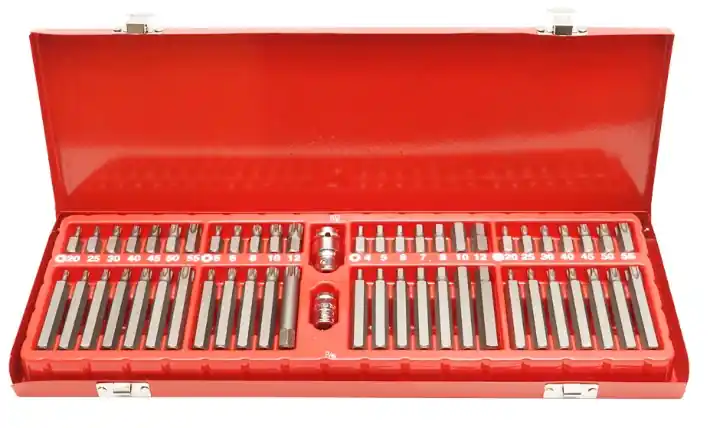 Plată securizată Set 54 piese imbus, biti torx, hex si spline Breckner Germany