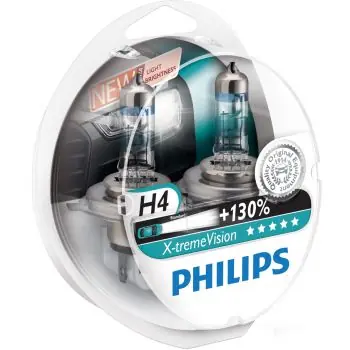 Set 2 Becuri auto far halogen Philips H4 X-treme Vision, +130%, 12V, 55W Disponibil imediat