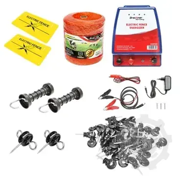 Mai ieftin Kit complet gard electric 12/220V, 4.8 Joule lungime fir 1000m, 100 izolatori si placute avertizare