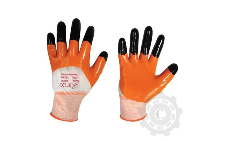 MANUSI PROTECTIE SINTETIC-NITRIL PORTOCALIU-NEGRU M10 Mai ieftin