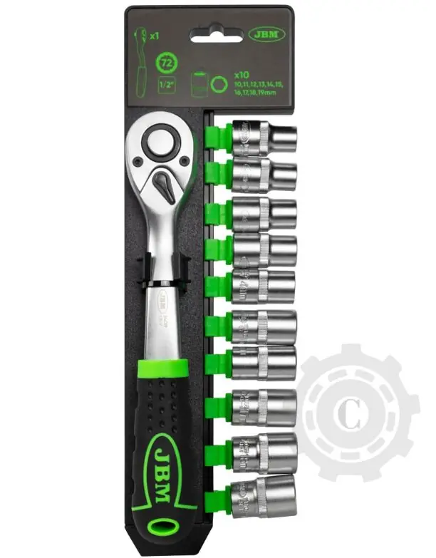 CLICHET CU 72 DINTI 1/4 CU SET TUBULARE HEX 54030 JBM Promoție