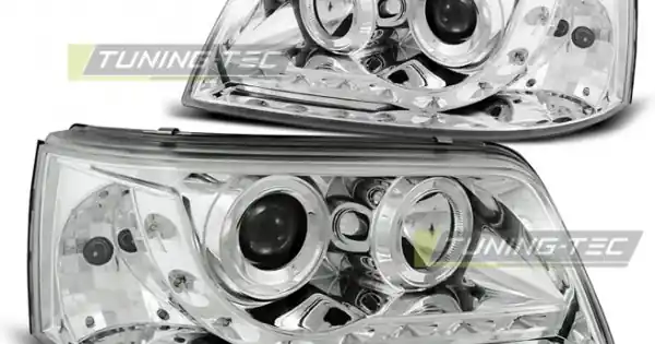Faruri cu DRL pe fundal cromat compatibil cu VW T5 04.03-08.09 Retur gratuit