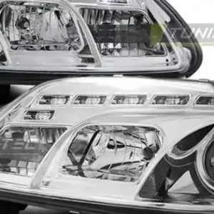 Ultima șansă Faruri cu DRL pe fundal cromat compatibil cu VW TOURAN 02.03-10.06 / CADDY