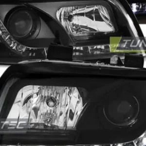 Faruri cu DRL pe fundal negru compatibil cu AUDI A4 10.00-10.04 Reducere de preț